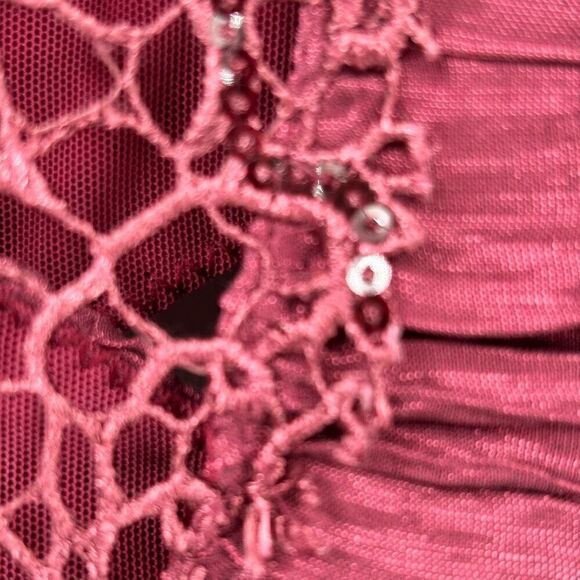 Free People Look of Love Sangria Ruched Bodycon Dress Burgundy Size 4 NWT - Picture 9 of 14